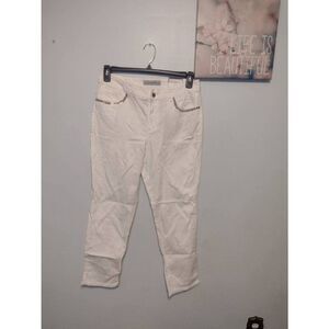 NWT Chico's Size 1 Ankle The Ultimate Fit White Beaded Pocket Skinny Jeans